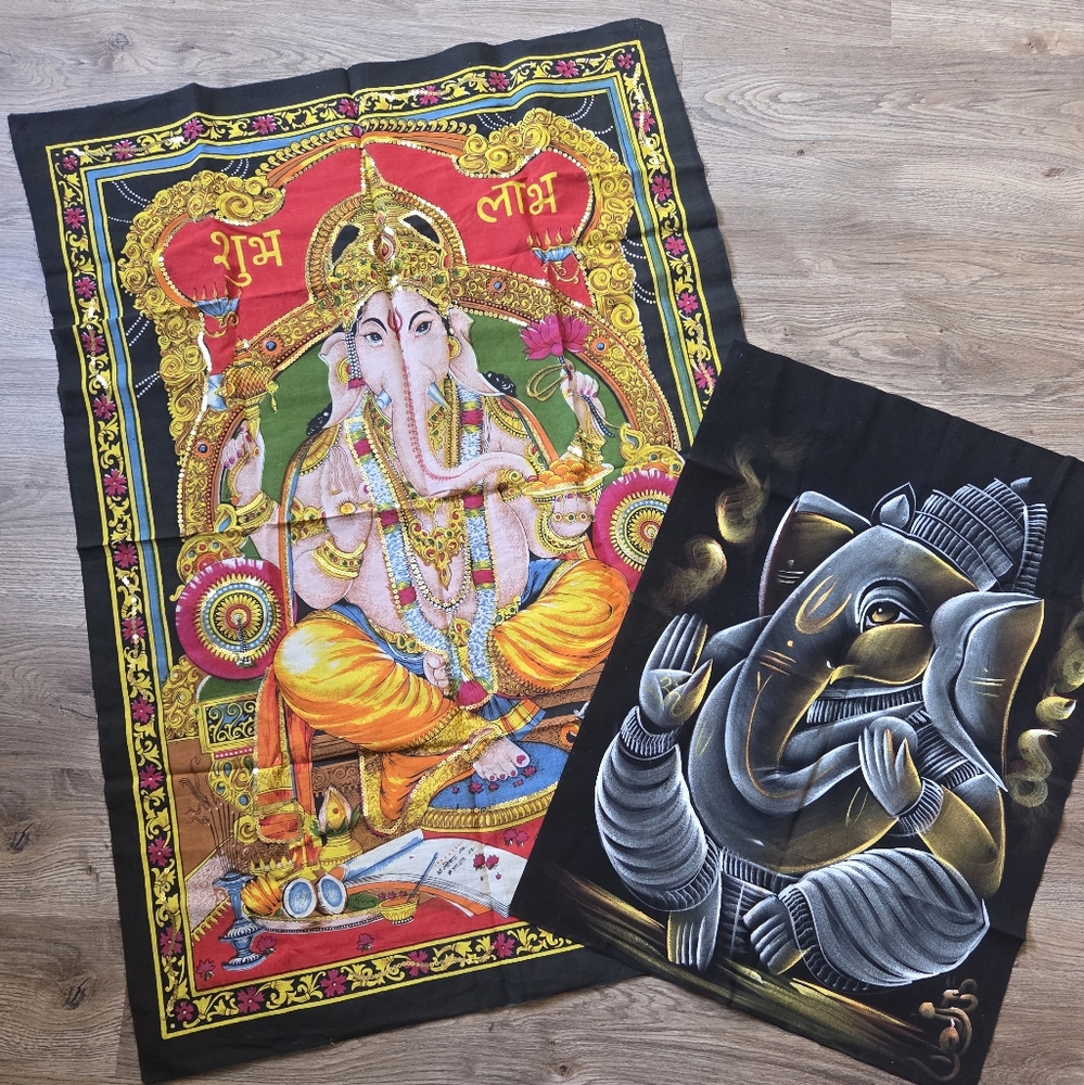 Vibrant Multicolor Ganesha Wall Tapestry